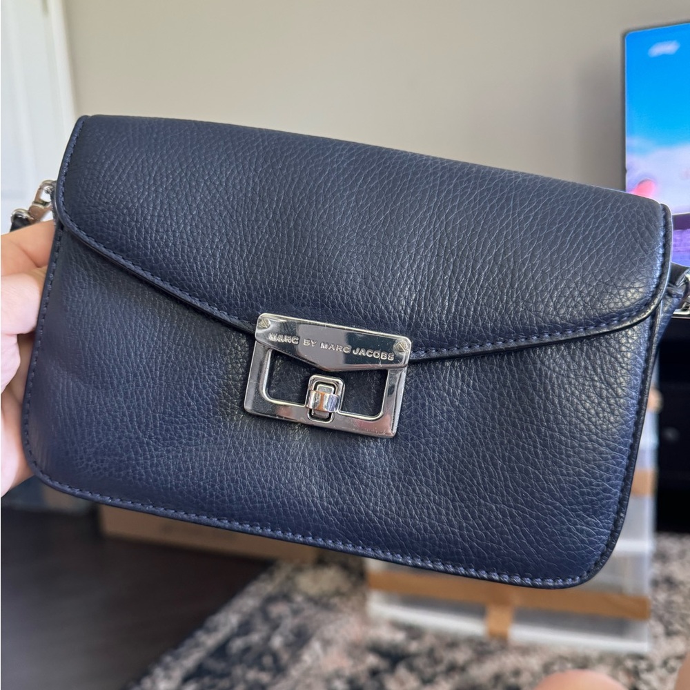 Marc by Marc Jacobs navy blue leather crossbody bag